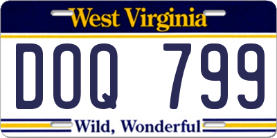 WV license plate DOQ799