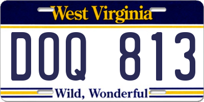 WV license plate DOQ813
