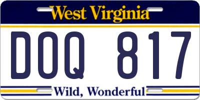 WV license plate DOQ817