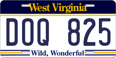 WV license plate DOQ825