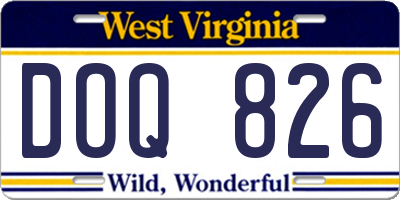 WV license plate DOQ826