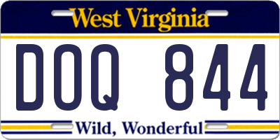 WV license plate DOQ844