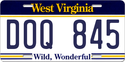 WV license plate DOQ845