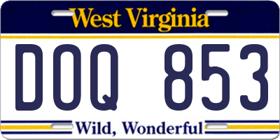 WV license plate DOQ853