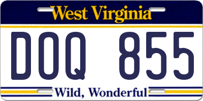 WV license plate DOQ855