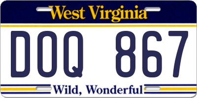 WV license plate DOQ867