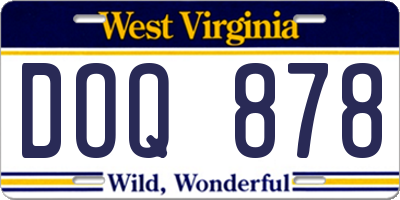 WV license plate DOQ878