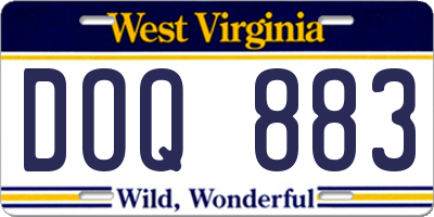 WV license plate DOQ883