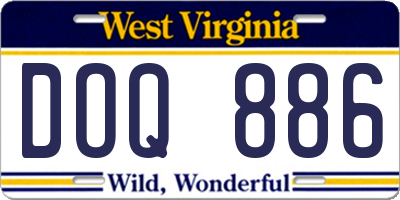 WV license plate DOQ886