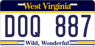 WV license plate DOQ887