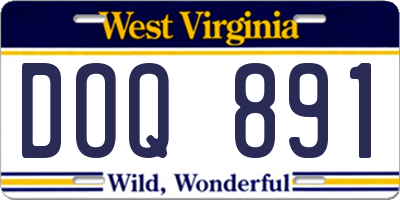 WV license plate DOQ891