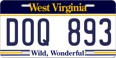 WV license plate DOQ893
