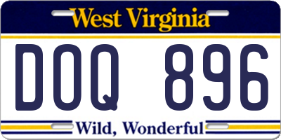 WV license plate DOQ896