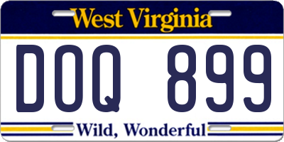 WV license plate DOQ899