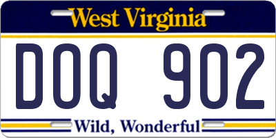 WV license plate DOQ902