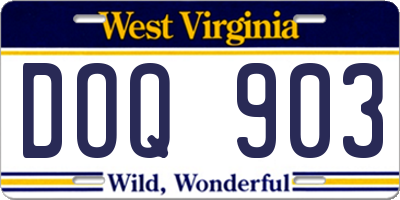 WV license plate DOQ903