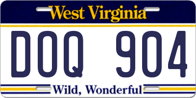 WV license plate DOQ904