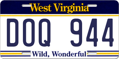 WV license plate DOQ944