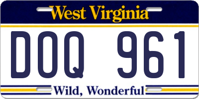 WV license plate DOQ961