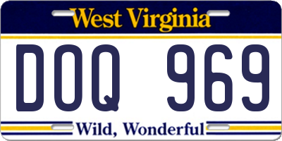 WV license plate DOQ969
