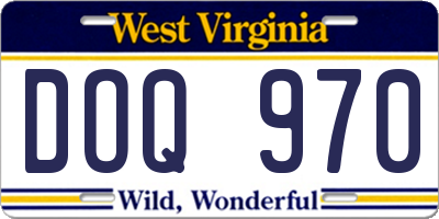 WV license plate DOQ970