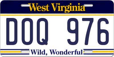 WV license plate DOQ976