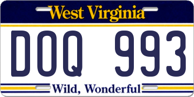 WV license plate DOQ993