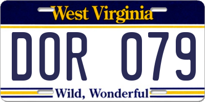 WV license plate DOR079