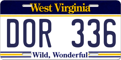 WV license plate DOR336