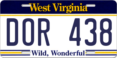 WV license plate DOR438