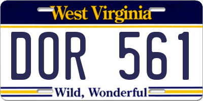 WV license plate DOR561