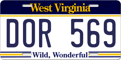WV license plate DOR569