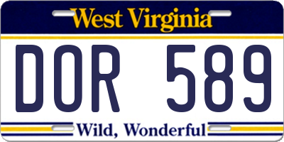 WV license plate DOR589