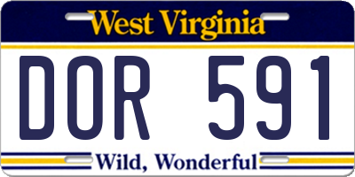 WV license plate DOR591