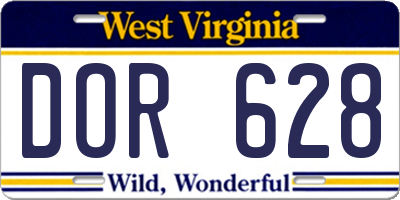 WV license plate DOR628