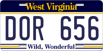 WV license plate DOR656