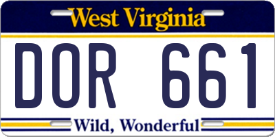 WV license plate DOR661