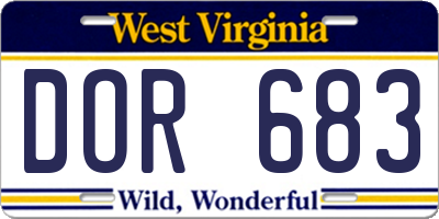 WV license plate DOR683