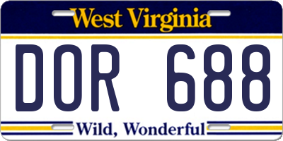 WV license plate DOR688