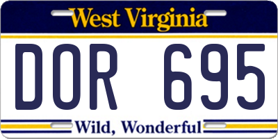 WV license plate DOR695