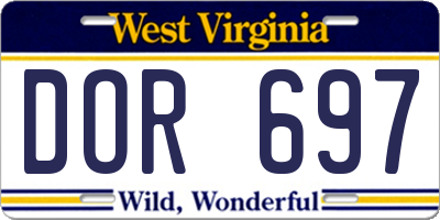 WV license plate DOR697