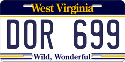 WV license plate DOR699