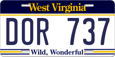 WV license plate DOR737