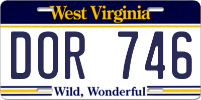WV license plate DOR746