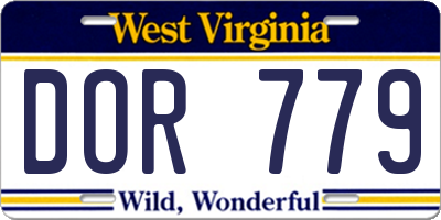 WV license plate DOR779