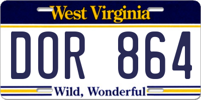 WV license plate DOR864