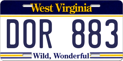 WV license plate DOR883