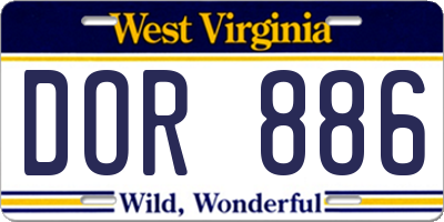 WV license plate DOR886