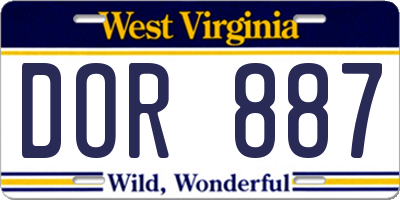 WV license plate DOR887