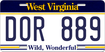 WV license plate DOR889